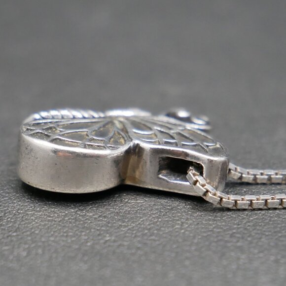 Vintage Sterling Silver Butterfly Keepsake Pendant Necklace for Ashes - Picture 6 of 6